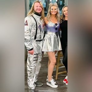 Cute fun alien costume skirt leotard glasses and antennas medium